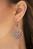 Im Sensing a Pattern Here - Copper Earrings - Paparazzi Accessories Earrings Bedazzle Me Pretty Mobile Fashion Boutique
