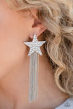 Superstar Solo - White Earrings - Paparazzi Accessories