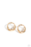 Imperfect Illumination - Gold Post Earrings - Paparazzi Accessories Post Earrings Bedazzle Me Pretty Mobile Fashion Boutique