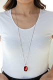 Imperfect Iridescence - Red Necklace - Paparazzi Accessories Necklace Bedazzle Me Pretty Mobile Fashion Boutique