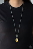 Imperfect Iridescence - Yellow Necklace - Paparazzi Accessories Necklace Bedazzle Me Pretty Mobile Fashion Boutique