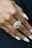 Imperial Incandescence - White Ring - Paparazzi Accessories Ring Bedazzle Me Pretty Mobile Fashion Boutique
