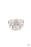 Imperial Incandescence - White Ring - Paparazzi Accessories Ring Bedazzle Me Pretty Mobile Fashion Boutique