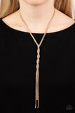 Impressively Icy - Gold Necklace - Paparazzi Accessories Necklace Bedazzle Me Pretty Mobile Fashion Boutique