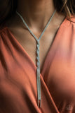 Impressively Icy - White Necklace - Paparazzi Accessories Necklace Bedazzle Me Pretty Mobile Fashion Boutique
