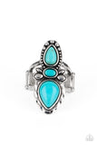 In a BADLANDS Mood - Blue Ring - Paparazzi Accessories Ring Bedazzle Me Pretty Mobile Fashion Boutique