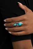 In a BADLANDS Mood - Blue Ring - Paparazzi Accessories Ring Bedazzle Me Pretty Mobile Fashion Boutique