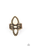 In a BADLANDS Mood - Brass Ring - Paparazzi Accessories Ring Bedazzle Me Pretty Mobile Fashion Boutique
