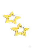 In A Galaxy STAR, STAR Away - Yellow Earrings - Paparazzi Accessories Earrings Bedazzle Me Pretty Mobile Fashion Boutique