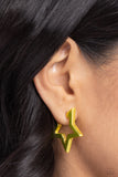 In A Galaxy STAR, STAR Away - Yellow Earrings - Paparazzi Accessories Earrings Bedazzle Me Pretty Mobile Fashion Boutique