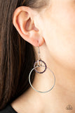 In An Orderly Fashion - Purple Earrings - Paparazzi Accessories Earrings Bedazzle Me Pretty Mobile Fashion Boutique
