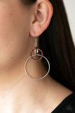In An Orderly Fashion - Red Earrings - Paparazzi Accessories Earrings Bedazzle Me Pretty Mobile Fashion Boutique