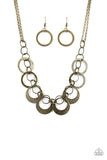 In Full Orbit  - Brass Necklace - Paparazzi Accessories Necklace Bedazzle Me Pretty Mobile Fashion Boutique