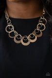 In Full Orbit - Rose Gold Necklace - Paparazzi Accessories Necklace Bedazzle Me Pretty Mobile Fashion Boutique