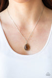 In GLOW Spirits - Brown Necklace - Paparazzi Accessories Necklace Bedazzle Me Pretty Mobile Fashion Boutique
