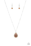 In GLOW Spirits - Brown Necklace - Paparazzi Accessories Necklace Bedazzle Me Pretty Mobile Fashion Boutique