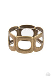 In OVAL Your Head - Brass Bracelet - Paparazzi Accessories Bracelet Bedazzle Me Pretty Mobile Fashion Boutique