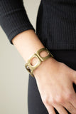 In OVAL Your Head - Brass Bracelet - Paparazzi Accessories Bracelet Bedazzle Me Pretty Mobile Fashion Boutique