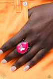 In Plain BRIGHT - Pink Ring - Paparazzi Accessories Ring Bedazzle Me Pretty Mobile Fashion Boutique