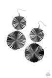 In Your Wildest FAN-tasy - Black Earrings - Paparazzi Accessories Earrings Bedazzle Me Pretty Mobile Fashion Boutique