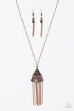 Incan Idol - Copper Necklace - Paparazzi Accessories Necklace Bedazzle Me Pretty Mobile Fashion Boutique