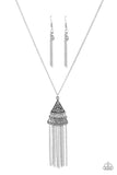 Incan Idol - Silver Necklace - Paparazzi Accessories Necklace Bedazzle Me Pretty Mobile Fashion Boutique