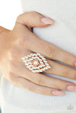 Incandescently Irresistible - Copper Ring - Paparazzi Accessories Ring Bedazzle Me Pretty Mobile Fashion Boutique