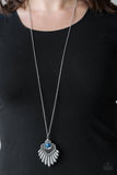 Inde-PENDANT Idol - Blue Necklace - Paparazzi Accessories Necklace Bedazzle Me Pretty Mobile Fashion Boutique