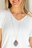 Inde-PENDANT Idol - Pink Necklace - Paparazzi Accessories Necklace Bedazzle Me Pretty Mobile Fashion Boutique