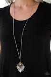 Inde-PENDANT Idol - Yellow Necklace - Paparazzi Accessories Necklace Bedazzle Me Pretty Mobile Fashion Boutique