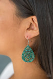 Indie Idol - Green Earrings - Paparazzi Accessories Earrings Bedazzle Me Pretty Mobile Fashion Boutique