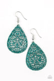 Indie Idol - Green Earrings - Paparazzi Accessories Earrings Bedazzle Me Pretty Mobile Fashion Boutique