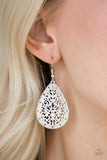 Indie Idol - White Earrings - Paparazzi Accessories Earrings Bedazzle Me Pretty Mobile Fashion Boutique
