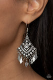 Indie Iridescence - White Earrings - Paparazzi Accessories Earrings Bedazzle Me Pretty Mobile Fashion Boutique