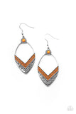 Indigenous Intentions - Orange Earrings - Paparazzi Accessories Earrings Bedazzle Me Pretty Mobile Fashion Boutique