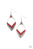 Indigenous Intentions - Red Earrings - Paparazzi Accessories Earrings Bedazzle Me Pretty Mobile Fashion Boutique