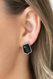 Indulge Me - Black Post Earrings - Paparazzi Accessories Post Earrings Bedazzle Me Pretty Mobile Fashion Boutique