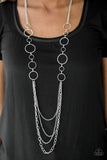 Industrial Circus - White Necklace - Paparazzi Accessories Necklace Bedazzle Me Pretty Mobile Fashion Boutique