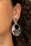 Industrial Eden - Silver Clip-On Earrings - Paparazzi Accessories Clip-On Earrings Bedazzle Me Pretty Mobile Fashion Boutique