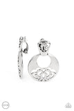 Industrial Eden - Silver Clip-On Earrings - Paparazzi Accessories Clip-On Earrings Bedazzle Me Pretty Mobile Fashion Boutique