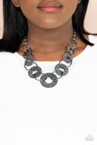 Industrial Envy - Black Necklace - Paparazzi Accessories Necklace Bedazzle Me Pretty Mobile Fashion Boutique