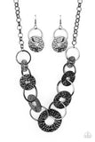 Industrial Envy - Black Necklace - Paparazzi Accessories Necklace Bedazzle Me Pretty Mobile Fashion Boutique