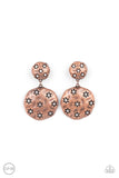 Industrial Fairytale - Copper Clip-On Earrings - Paparazzi Accessories Clip-On Bedazzle Me Pretty Mobile Fashion Boutique