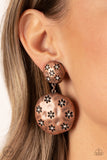 Industrial Fairytale - Copper Clip-On Earrings - Paparazzi Accessories Clip-On Bedazzle Me Pretty Mobile Fashion Boutique
