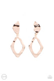Industrial Gallery - Rose Gold Clip-On Earrings - Paparazzi Accessories Clip-On Earrings Bedazzle Me Pretty Mobile Fashion Boutique