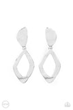 Industrial Gallery - Silver Clip-On Earrings - Paparazzi Accessories Clip-On Earrings Bedazzle Me Pretty Mobile Fashion Boutique