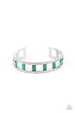 Industrial Icing - Green Bracelet - Paparazzi Accessories Bracelet Bedazzle Me Pretty Mobile Fashion Boutique
