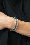 Industrial Icing - Green Bracelet - Paparazzi Accessories Bracelet Bedazzle Me Pretty Mobile Fashion Boutique