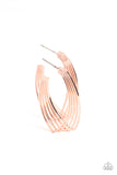 Industrial Illusion - Rose Gold Earrings - Paparazzi Accessories Earrings Bedazzle Me Pretty Mobile Fashion Boutique