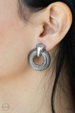 Industrial Innovator - Silver Clip-On Earrings - Paparazzi Accessories Clip-On Earrings Bedazzle Me Pretty Mobile Fashion Boutique